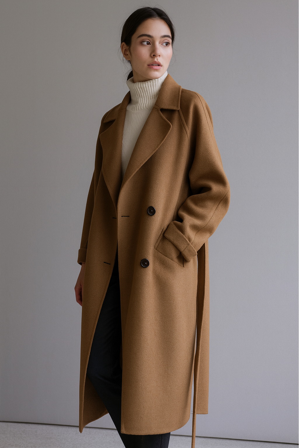 Noelle™ Long Belted Winter Coat — Timeless Cold-Weather Elegance