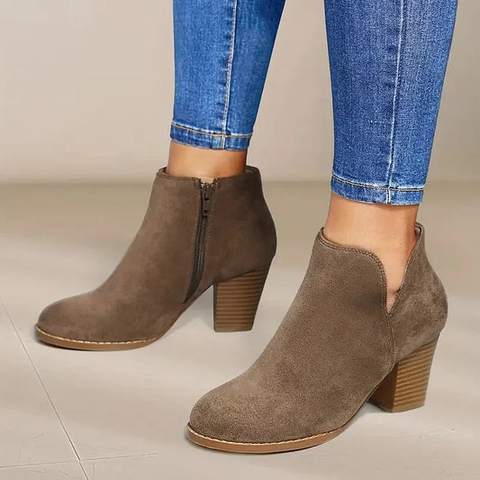 Alexandra – Elegant Chunky Heel Leather Boots