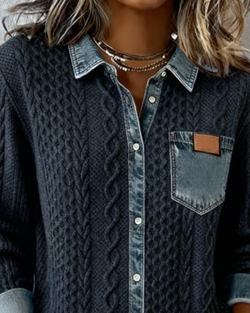 Jane | Soft Denim Patchwork Shirt
