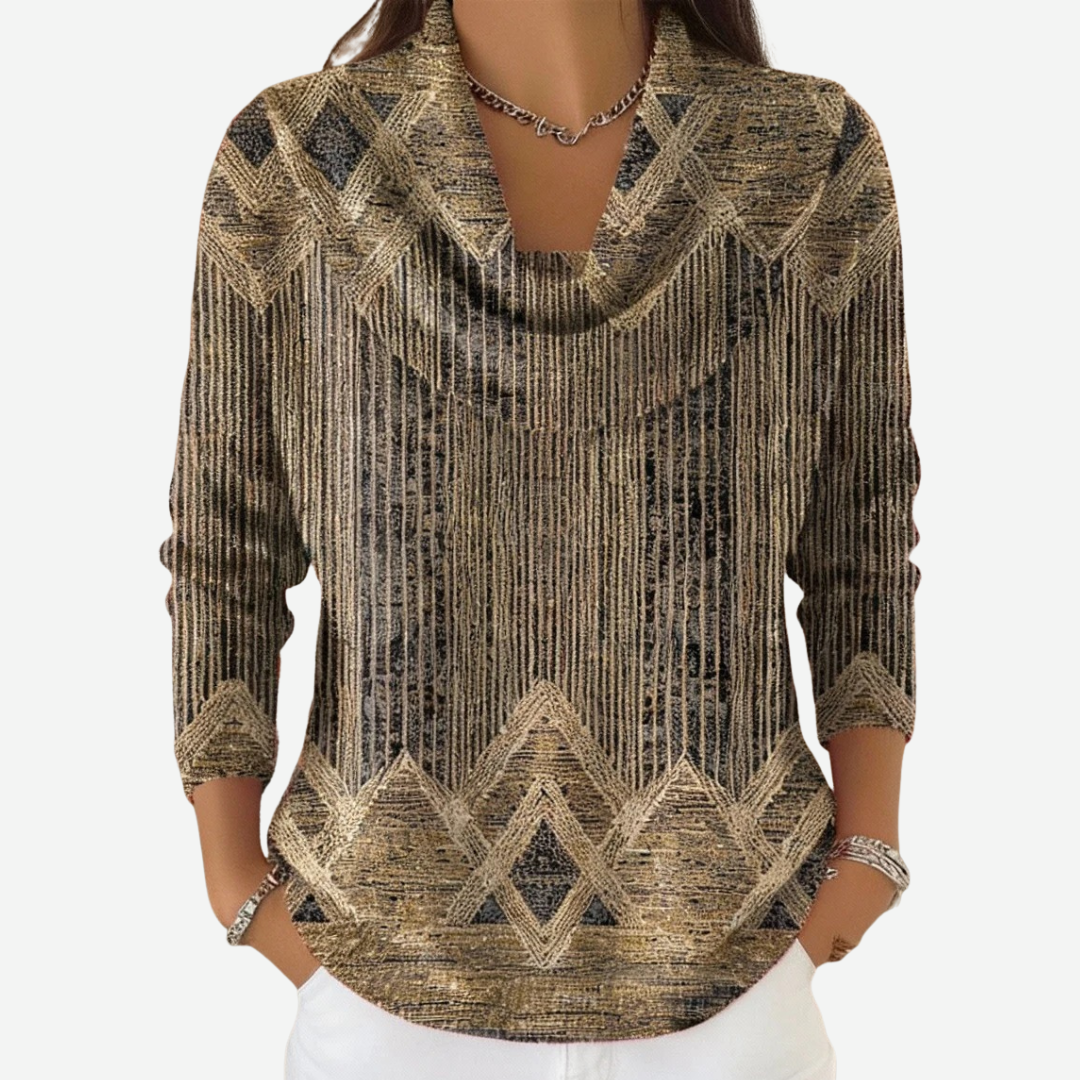 Vintage Striped Stacked Collar Sweater