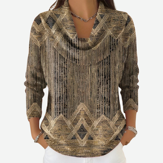 Vintage Striped Stacked Collar Sweater