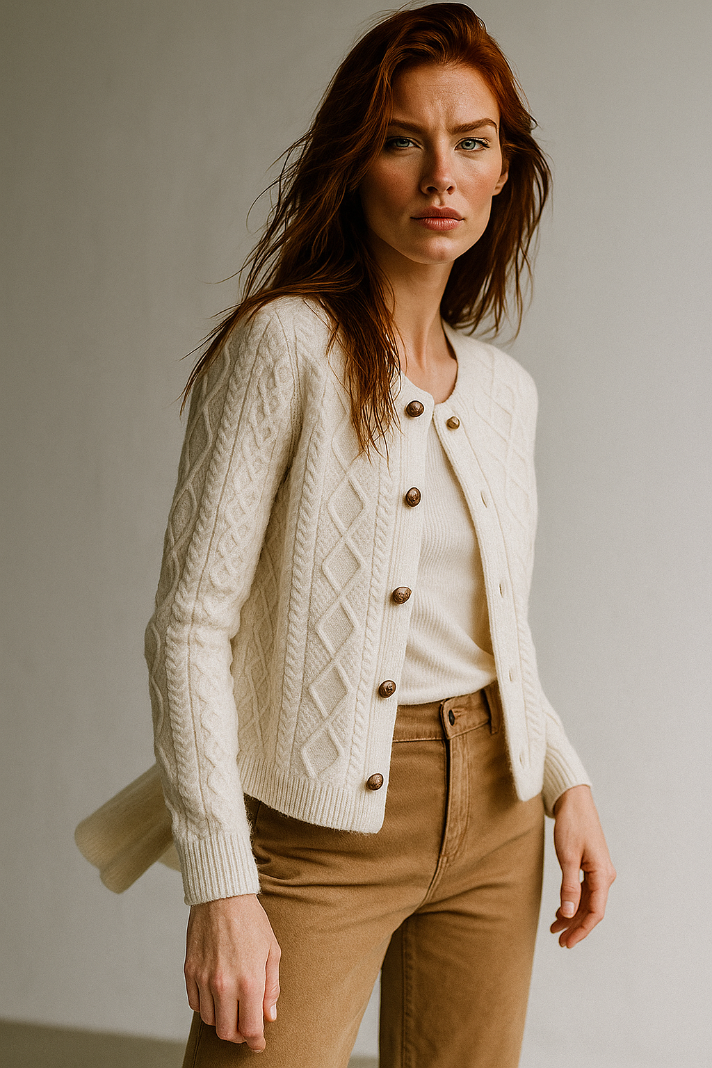 Anna - Cable Knit Cardigan