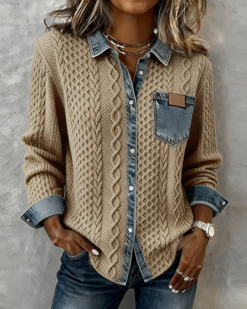 Jane | Soft Denim Patchwork Shirt