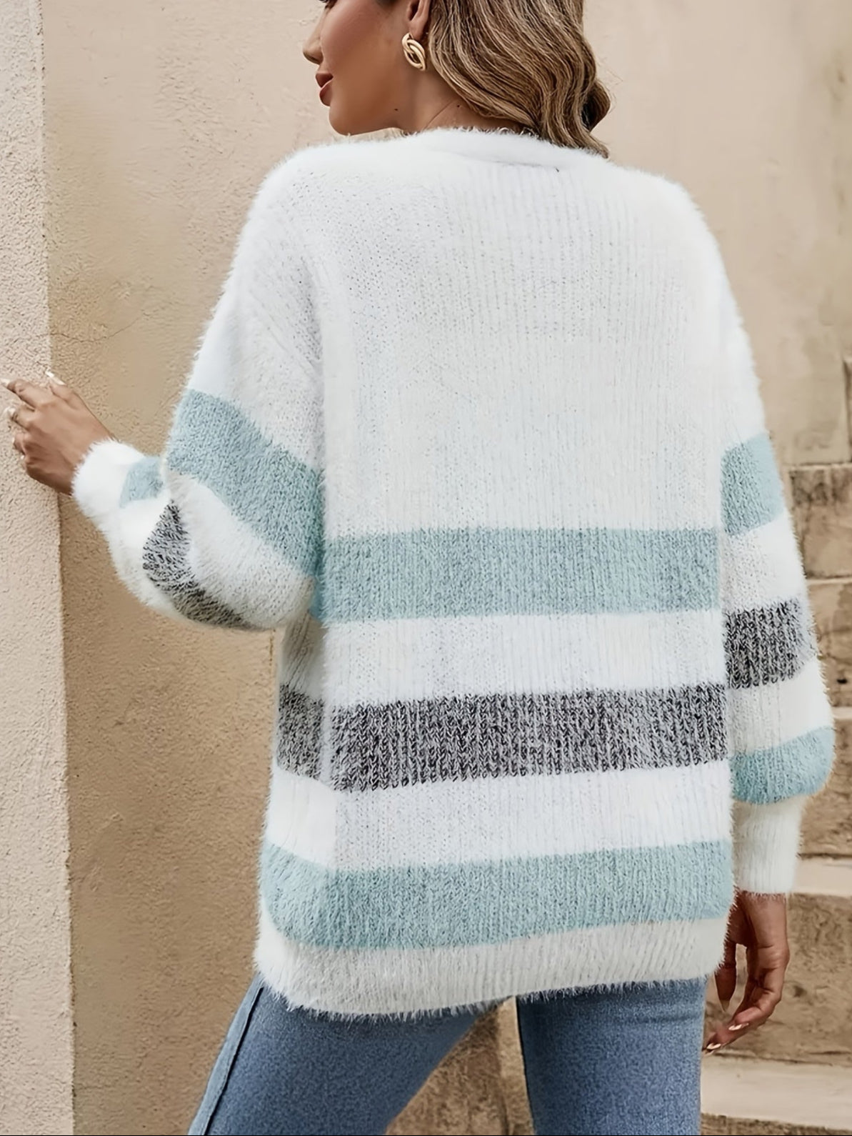 Alayah™ | Striped Button-Down Cardigan