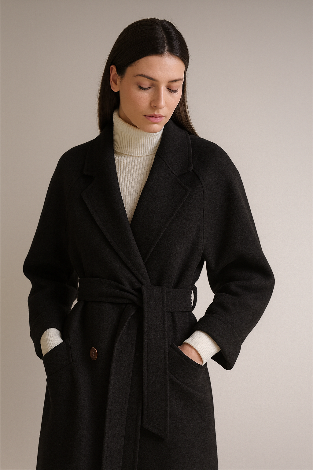 Noelle™ Long Belted Winter Coat — Timeless Cold-Weather Elegance