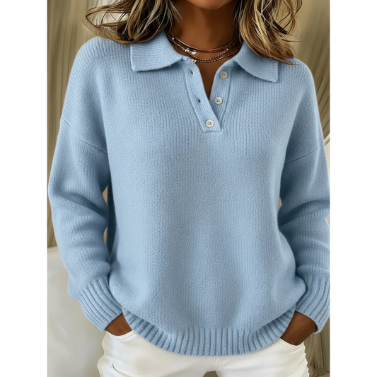 Juliette | Timeless Soft Knit Polo Sweater