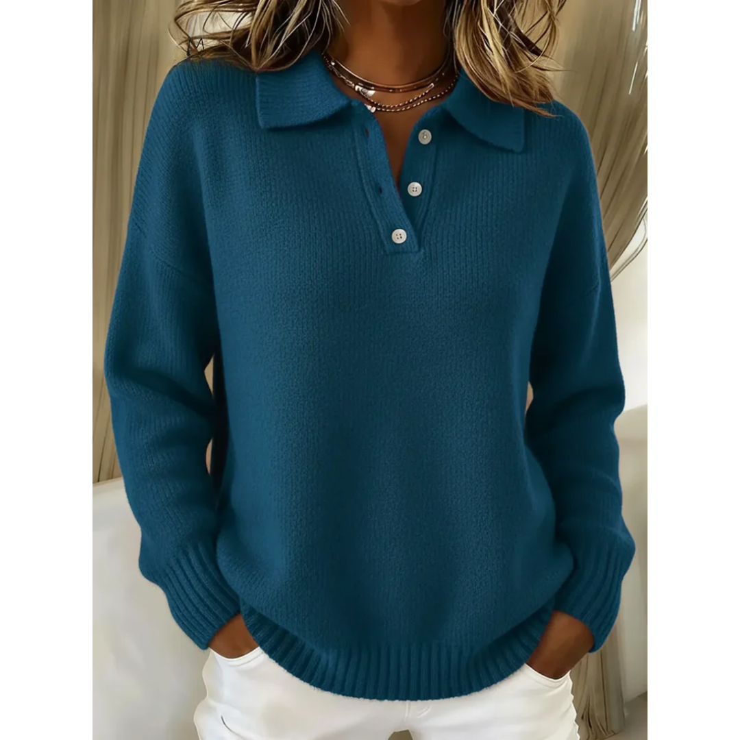 Juliette | Timeless Soft Knit Polo Sweater