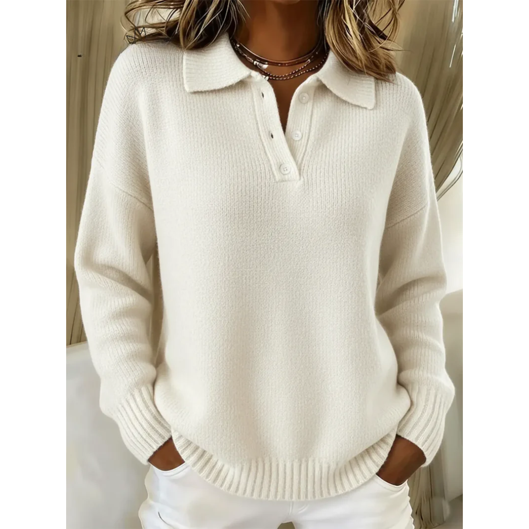 Juliette | Timeless Soft Knit Polo Sweater