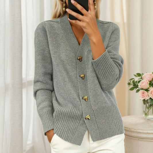 Melina™ | Soft Cardigan with Heart Buttons