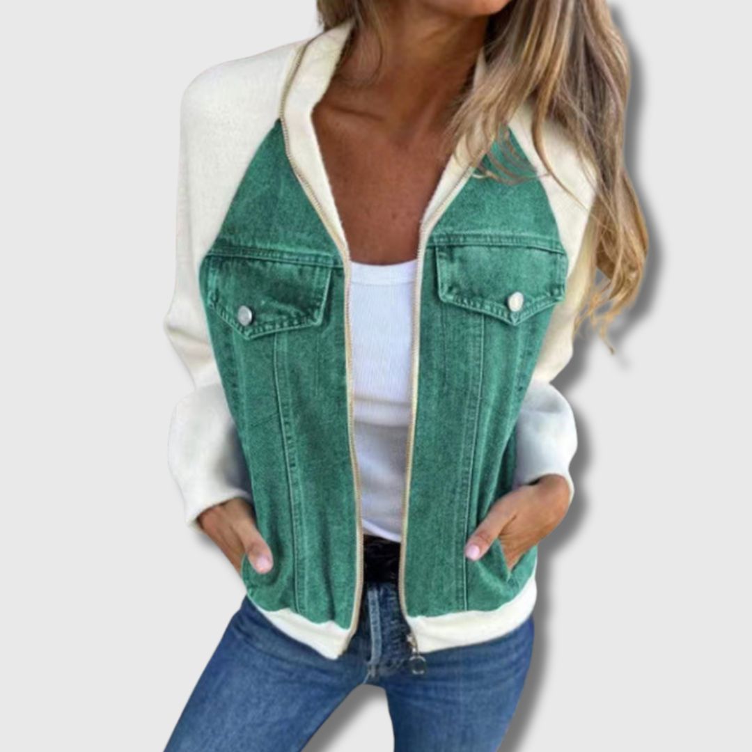 Lillian - Zip-Up Denim Jacket