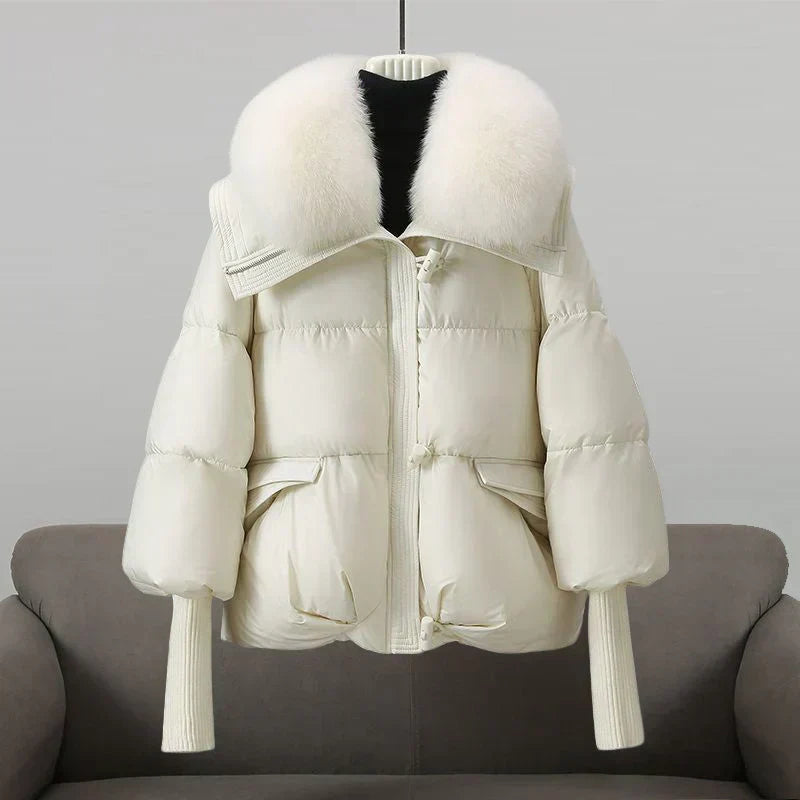 Elise - Winter Parka Coat with Fur Collar