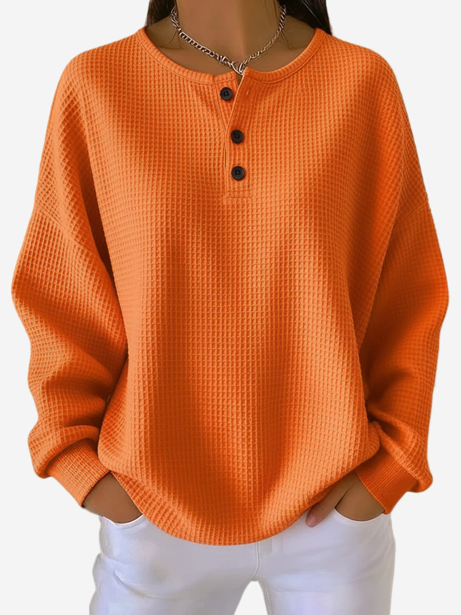 Thalia - Relaxed Henley Collar Sweater