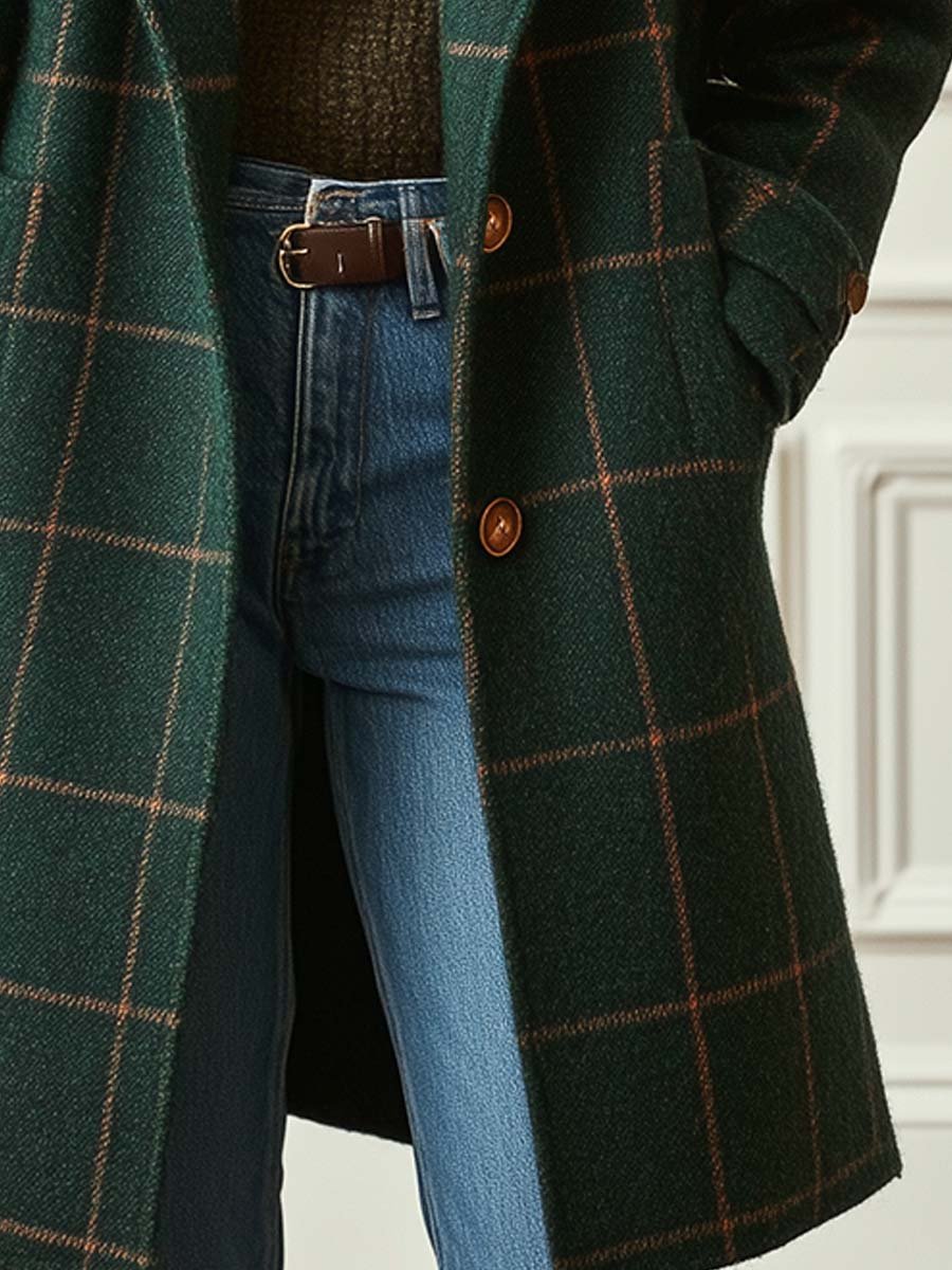 Catherine | Classic Plaid Wool Coat