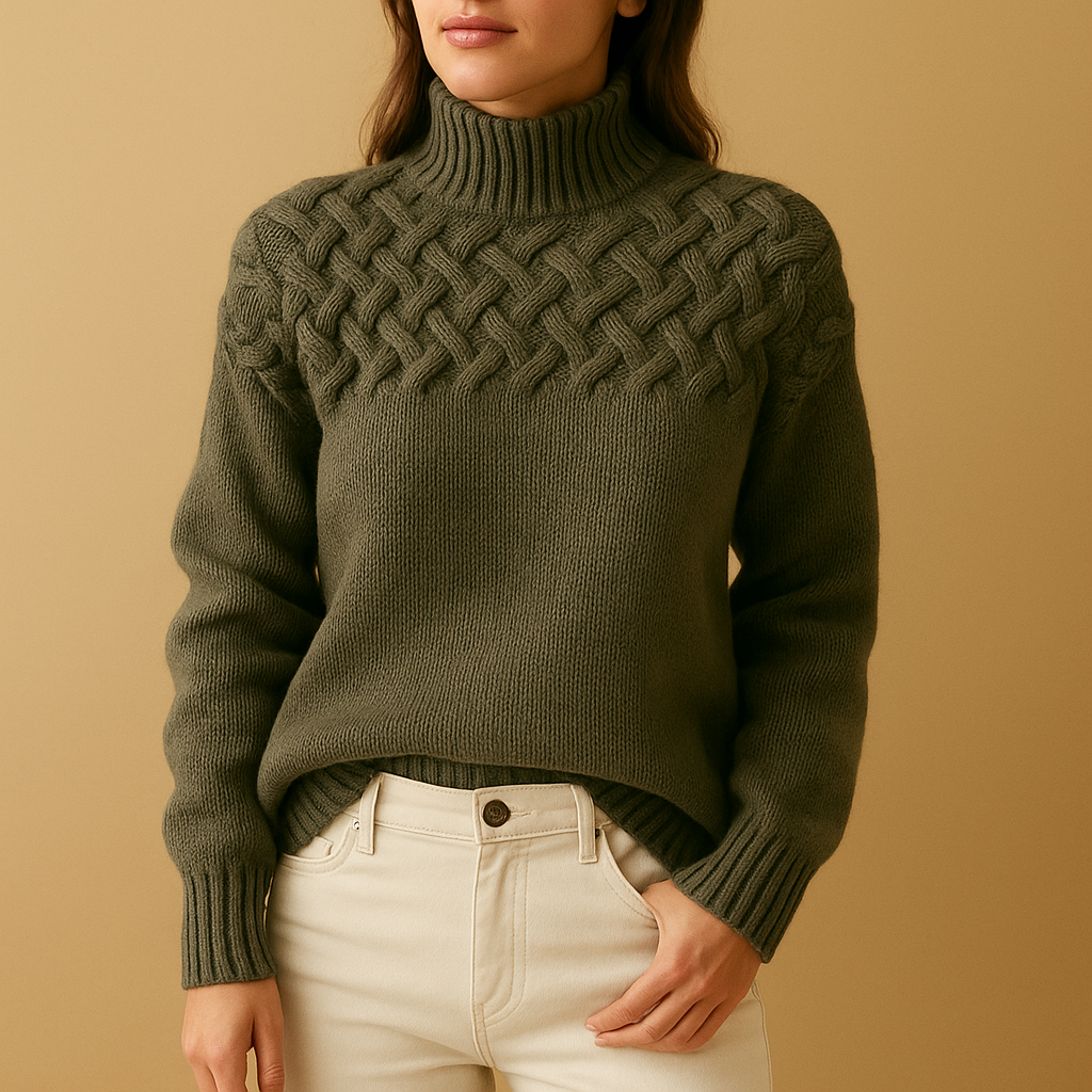 Elora — Long Turtleneck Knit Sweater