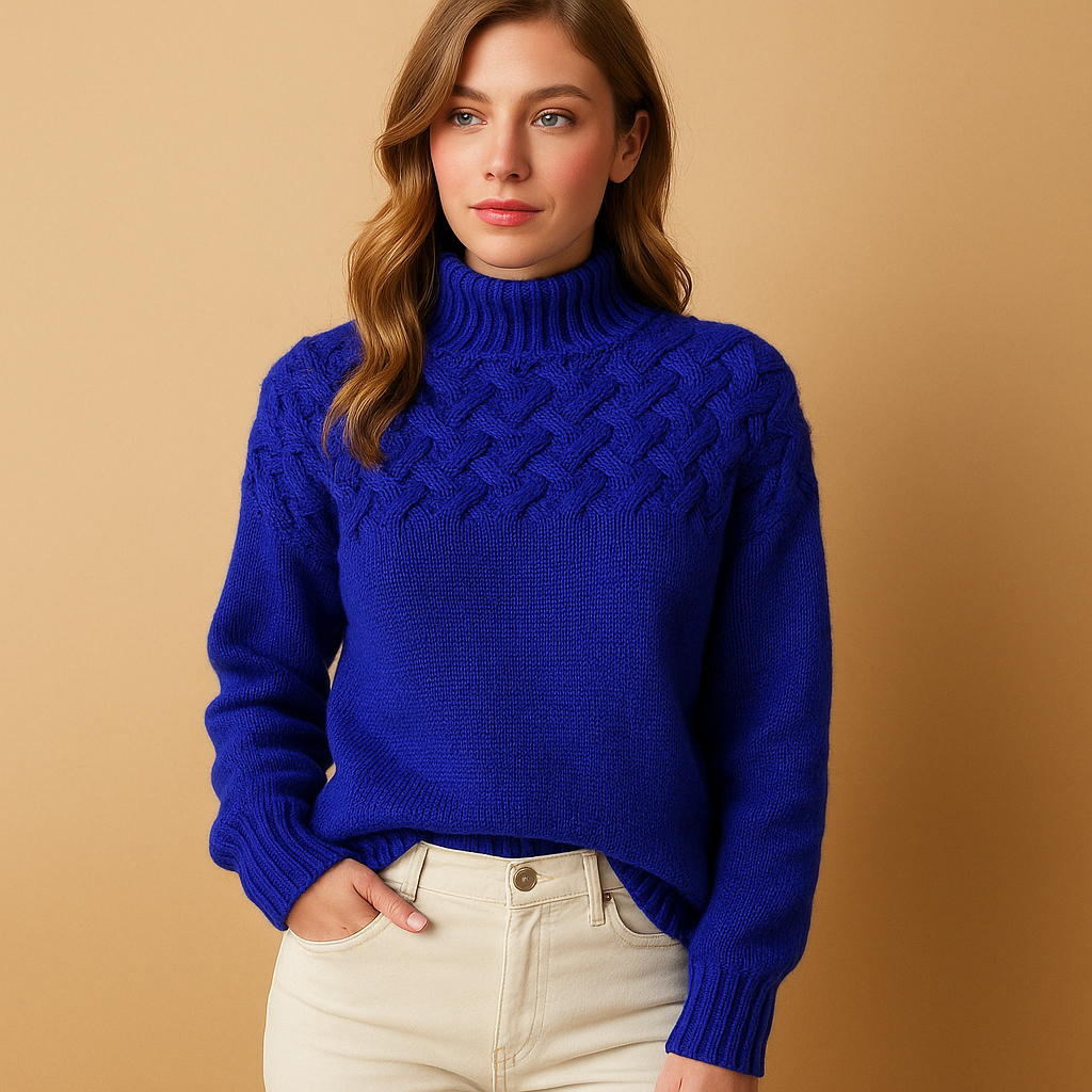 Elora — Long Turtleneck Knit Sweater