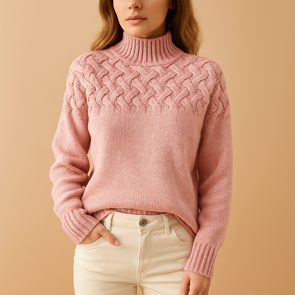 Elora — Long Turtleneck Knit Sweater